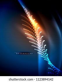 Neon glowing techno lines, hi-tech futuristic abstract background template with square shapes. Vector illustration