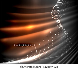 Neon glowing techno lines, hi-tech futuristic abstract background template with square shapes. Vector illustration