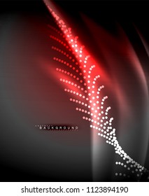 Neon glowing techno lines, hi-tech futuristic abstract background template with square shapes. Vector illustration