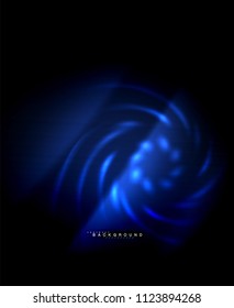Neon glowing techno lines, hi-tech futuristic abstract background template with square shapes. Vector illustration
