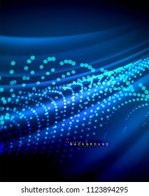 Neon glowing techno lines, hi-tech futuristic abstract background template with square shapes. Vector illustration