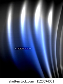 Líneas tecno brillantes neón, plantilla de fondo abstracto de alta tecnología futurista con formas cuadradas. Ilustración del vector