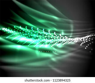 Neon leuchtende Techno-Linien, High-Tech-futuristische abstrakte Hintergrundvorlage mit quadratischen Formen. Vektorgrafik