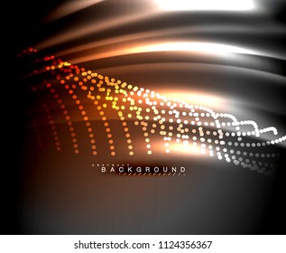 Neon leuchtende Techno-Linien, High-Tech-futuristische abstrakte Hintergrundvorlage mit quadratischen Formen. Vektorgrafik