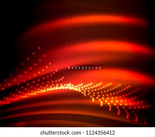 Neon glowing techno lines, hi-tech futuristic abstract background template with square shapes. Vector illustration