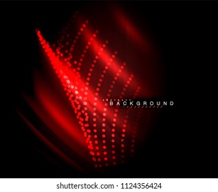Líneas tecno brillantes neón, plantilla de fondo abstracto de alta tecnología futurista con formas cuadradas. Ilustración del vector