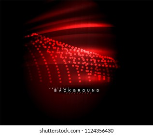 Líneas tecno brillantes neón, plantilla de fondo abstracto de alta tecnología futurista con formas cuadradas. Ilustración del vector
