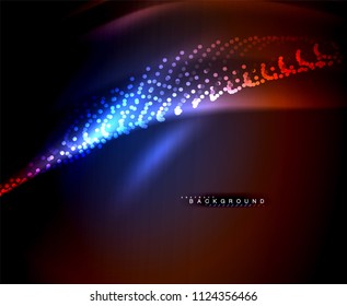 Neon leuchtende Techno-Linien, High-Tech-futuristische abstrakte Hintergrundvorlage mit quadratischen Formen. Vektorgrafik