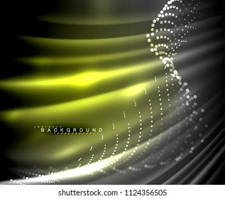 Neon glowing techno lines, hi-tech futuristic abstract background template with square shapes. Vector illustration