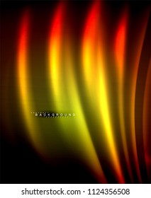 Neon glowing techno lines, hi-tech futuristic abstract background template with square shapes. Vector illustration