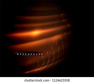 Líneas tecno brillantes neón, plantilla de fondo abstracto de alta tecnología futurista con formas cuadradas. Ilustración del vector