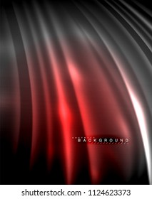 Líneas tecno brillantes neón, plantilla de fondo abstracto de alta tecnología futurista con formas cuadradas. Ilustración del vector