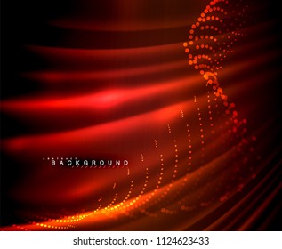 Neon glowing techno lines, hi-tech futuristic abstract background template with square shapes. Vector illustration