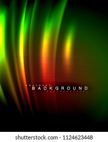 Neon glowing techno lines, hi-tech futuristic abstract background template with square shapes. Vector illustration