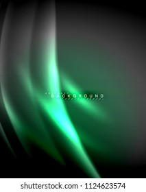 Neon linhas de tecno brilhantes, modelo de fundo abstrato futurista de alta tecnologia com formas quadradas. Ilustração vetorial