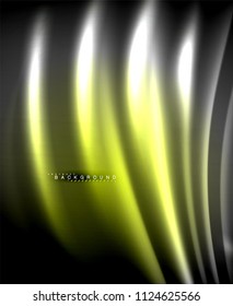 Neon glowing techno lines, hi-tech futuristic abstract background template with square shapes. Vector illustration