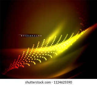 Neon glowing techno lines, hi-tech futuristic abstract background template with square shapes. Vector illustration