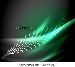 Neon leuchtende Techno-Linien, High-Tech-futuristische abstrakte Hintergrundvorlage mit quadratischen Formen. Vektorgrafik