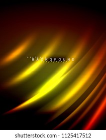 Neon leuchtende Techno-Linien, High-Tech-futuristische abstrakte Hintergrundvorlage mit quadratischen Formen. Vektorgrafik