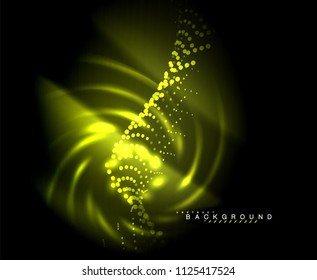 Neon linhas de tecno brilhantes, modelo de fundo abstrato futurista de alta tecnologia com formas quadradas. Ilustração vetorial