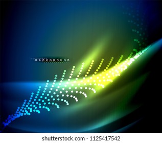 Neon glowing techno lines, hi-tech futuristic abstract background template with square shapes. Vector illustration