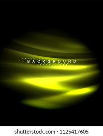Neon glowing techno lines, hi-tech futuristic abstract background template with square shapes. Vector illustration