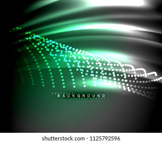 Neon leuchtende Techno-Linien, High-Tech-futuristische abstrakte Hintergrundvorlage mit quadratischen Formen. Vektorgrafik