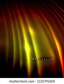 Neon glowing techno lines, hi-tech futuristic abstract background template with square shapes. Vector illustration