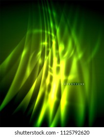 Neon glowing techno lines, hi-tech futuristic abstract background template with square shapes. Vector illustration