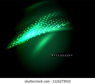 Líneas tecno brillantes neón, plantilla de fondo abstracto de alta tecnología futurista con formas cuadradas. Ilustración del vector