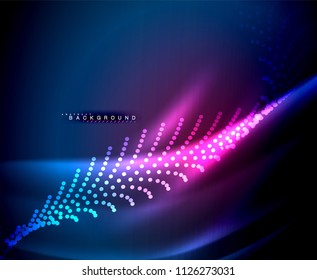 Neon leuchtende Techno-Linien, High-Tech-futuristische abstrakte Hintergrundvorlage mit quadratischen Formen. Vektorgrafik