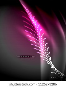 Neon glowing techno lines, hi-tech futuristic abstract background template with square shapes. Vector illustration