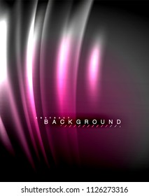 Neon glowing techno lines, hi-tech futuristic abstract background template with square shapes. Vector illustration