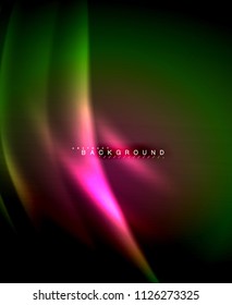 Neon glowing techno lines, hi-tech futuristic abstract background template with square shapes. Vector illustration