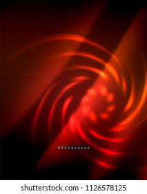 Neon glowing techno lines, hi-tech futuristic abstract background template with square shapes. Vector illustration