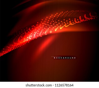 Neon glowing techno lines, hi-tech futuristic abstract background template with square shapes. Vector illustration