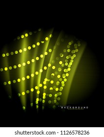 Neon leuchtende Techno-Linien, High-Tech-futuristische abstrakte Hintergrundvorlage mit quadratischen Formen. Vektorgrafik