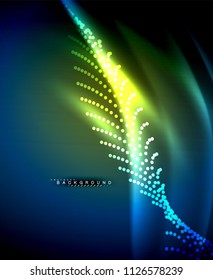 Neon leuchtende Techno-Linien, High-Tech-futuristische abstrakte Hintergrundvorlage mit quadratischen Formen. Vektorgrafik