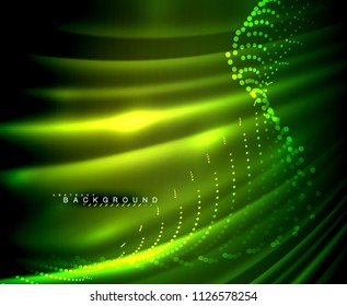 Neon glowing techno lines, hi-tech futuristic abstract background template with square shapes. Vector illustration
