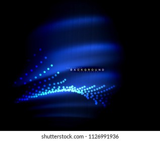 Líneas tecno brillantes neón, plantilla de fondo abstracto de alta tecnología futurista con formas cuadradas. Ilustración del vector