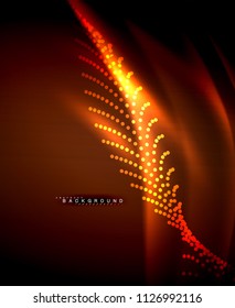 Líneas tecno brillantes neón, plantilla de fondo abstracto de alta tecnología futurista con formas cuadradas. Ilustración del vector