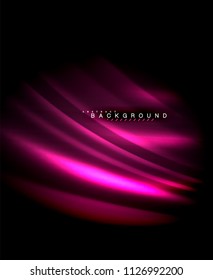 Neon glowing techno lines, hi-tech futuristic abstract background template with square shapes. Vector illustration