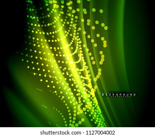 Neon glowing techno lines, hi-tech futuristic abstract background template with square shapes. Vector illustration