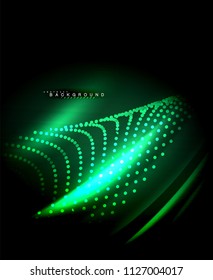 Neon glowing techno lines, hi-tech futuristic abstract background template with square shapes. Vector illustration