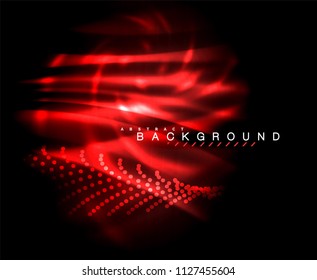 Neon glowing techno lines, hi-tech futuristic abstract background template with square shapes. Vector illustration