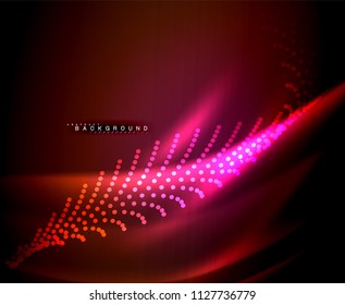Líneas tecno brillantes neón, plantilla de fondo abstracto de alta tecnología futurista con formas cuadradas. Ilustración del vector