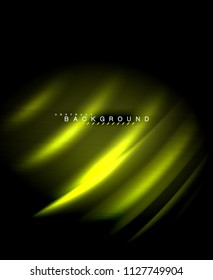 Neon glowing techno lines, hi-tech futuristic abstract background template with square shapes. Vector illustration