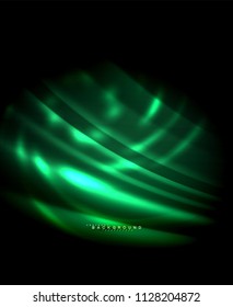 Neon glowing techno lines, hi-tech futuristic abstract background template with square shapes. Vector illustration