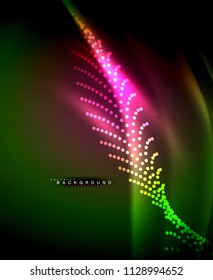 Neon leuchtende Techno-Linien, High-Tech-futuristische abstrakte Hintergrundvorlage mit quadratischen Formen. Vektorgrafik