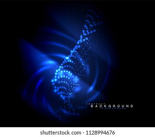 Neon glowing techno lines, hi-tech futuristic abstract background template with square shapes. Vector illustration